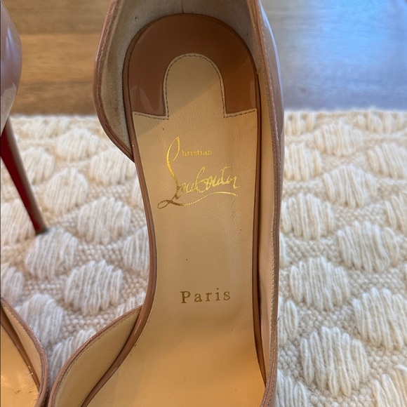 Christian Louboutin Iriza 100mm Nude Patent Leather Heels | Size 38 - Picture 9 of 11